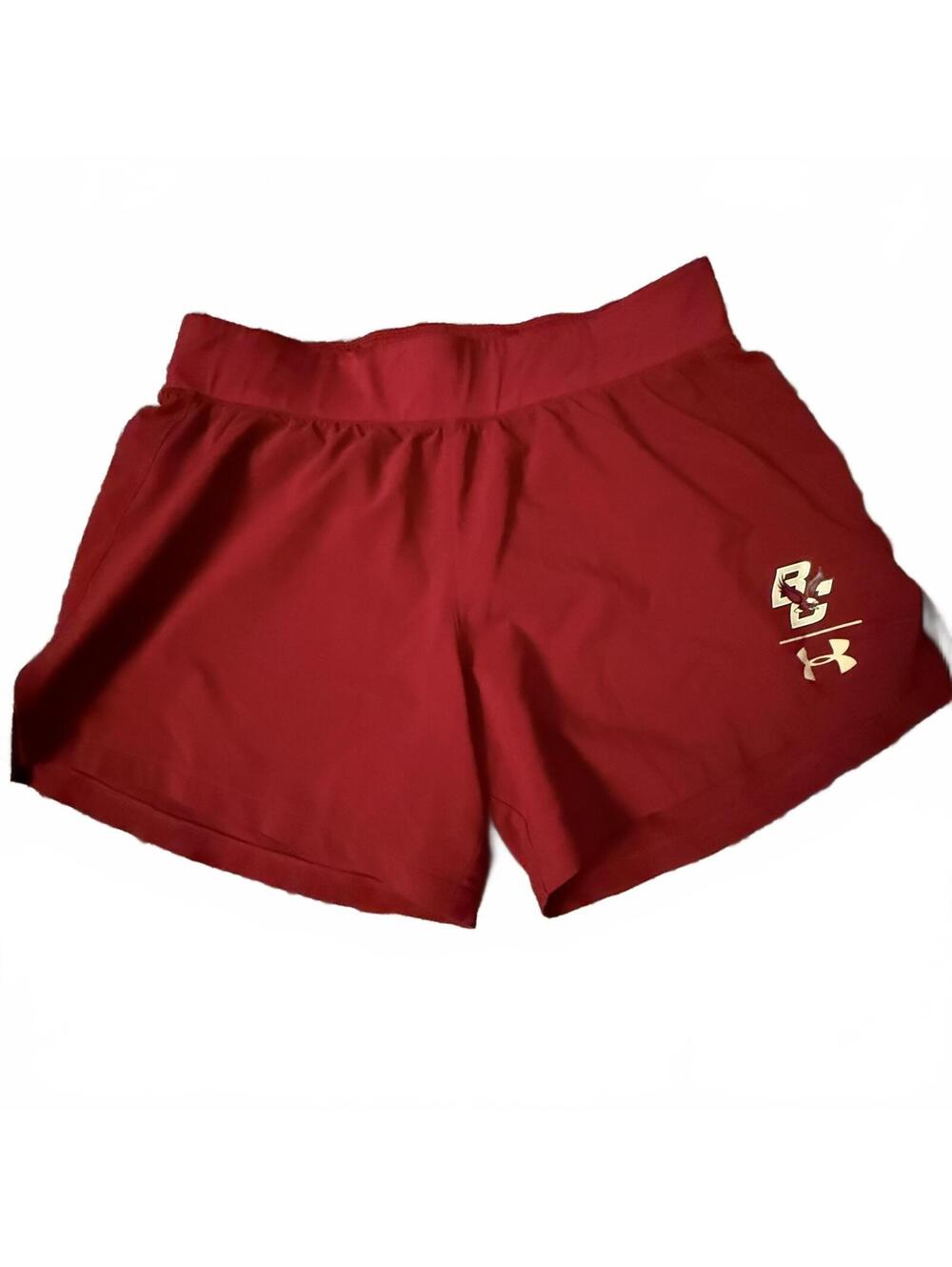 Under Armour Boston College Eagles Red HeatGear Athletic Shorts Womens Medium